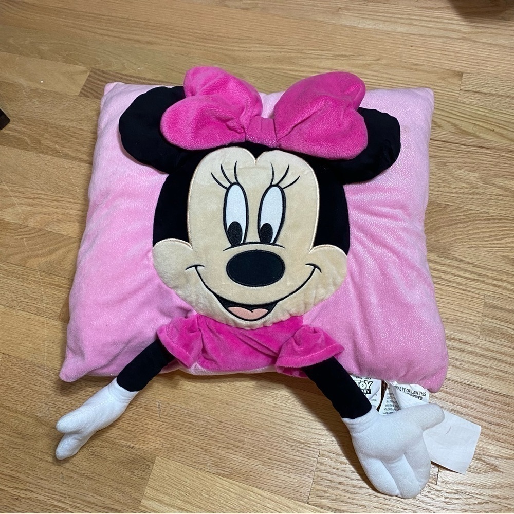 Disney Minnie Mouse 3D Plush Pillow Arms Pink Kids Girls